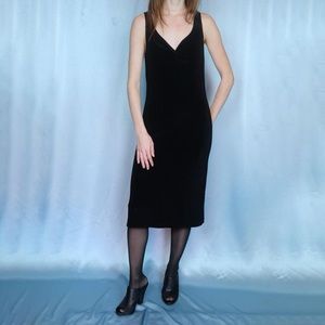 Slinky black midi dress